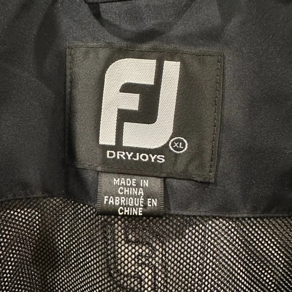 FootJoy DryJoys Jacket Mens XL Tan Black Full Zip Golf Rain Windbreaker